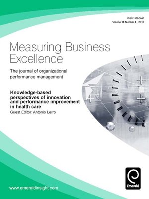 cover image of Measuring Business Excellence, Volume 16, Issue 4